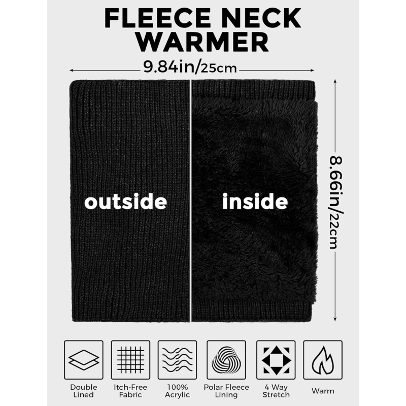 Neck Warmer Gaiters for Men Women Winter Neck Scarves Fleece Cold Weather Gear Ski Skate Accessories Nose Ear Face Mask - Image 4